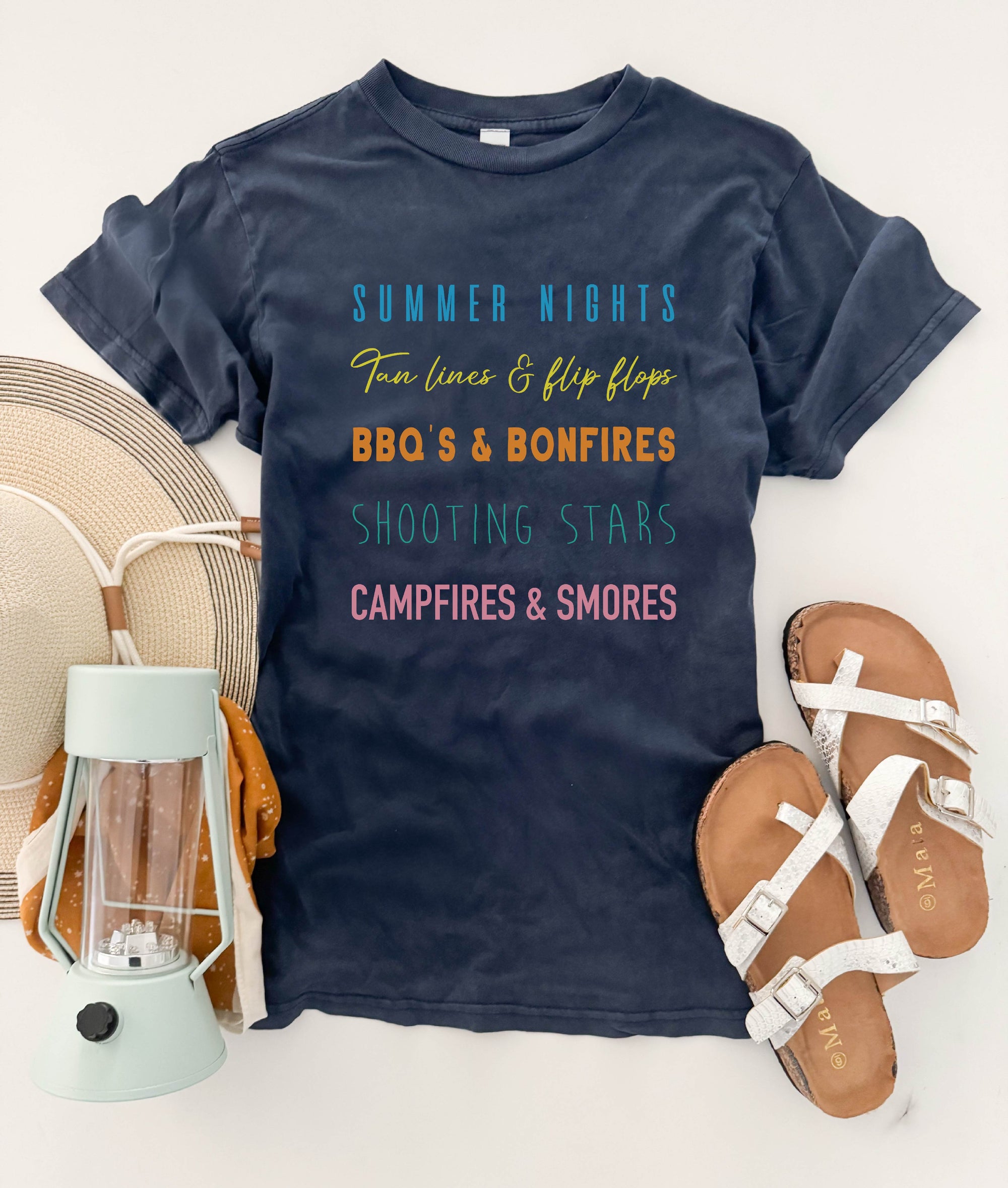 Summer nights list vintage wash tee summer Lane Seven vintage tee 