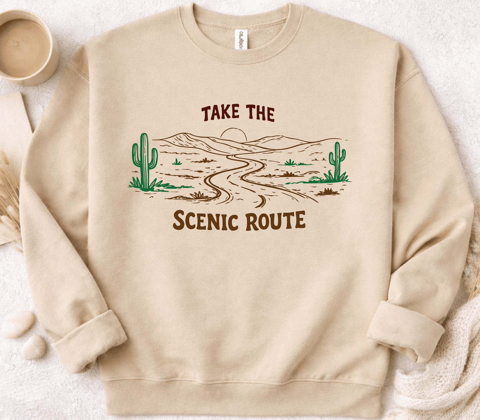 Take the Scenic Route Sweatshirt Graphic Design Sweatshirt Tultex 