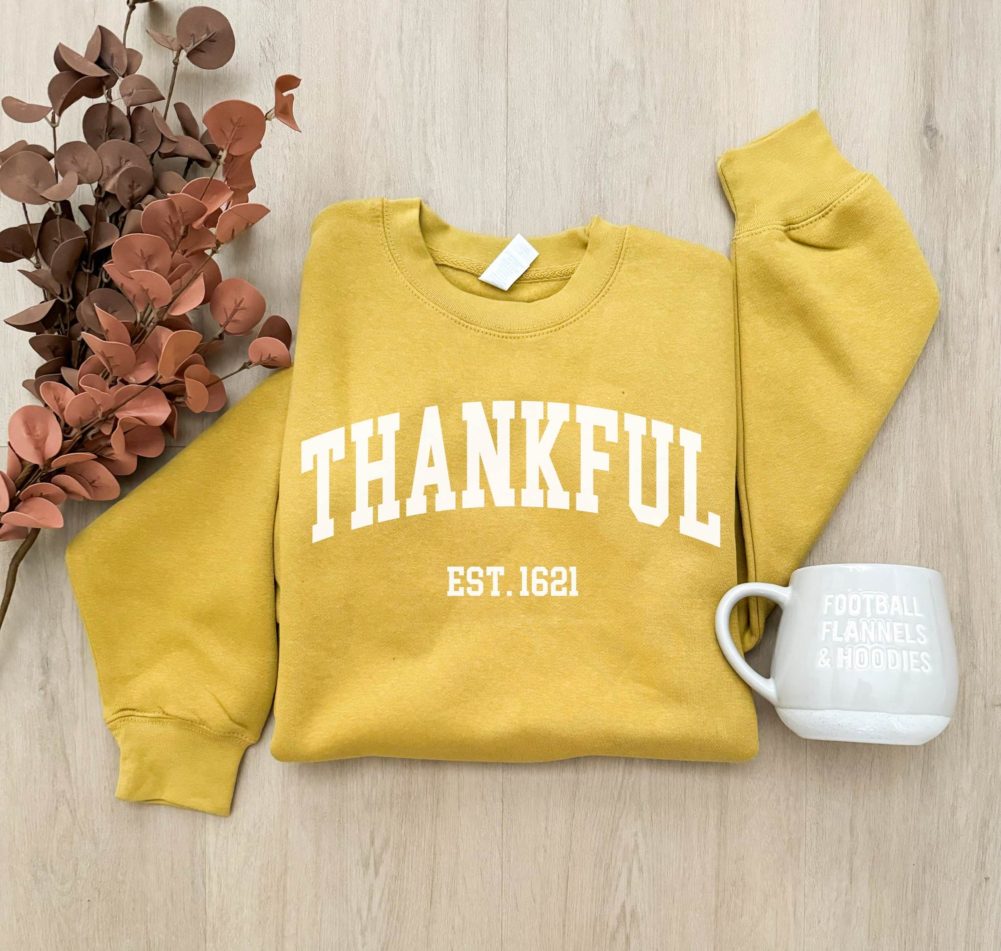 Thankful Est. 1621 sweatshirt Thanksgiving Gildan SF000 