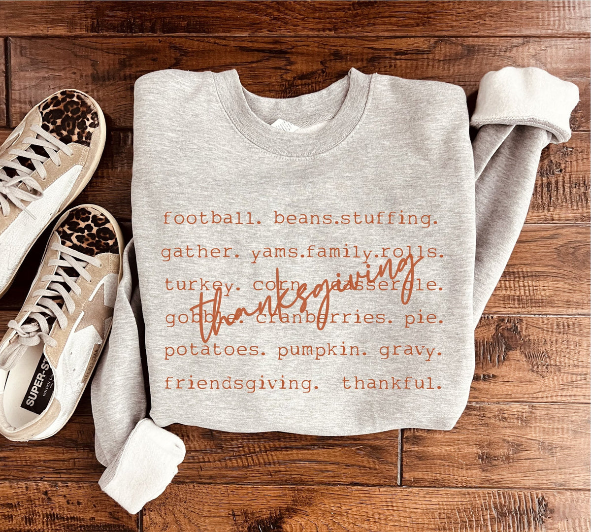Thanksgiving words basic sweatshirt Thanksgiving collection Gildan 18000 sweatshirt 