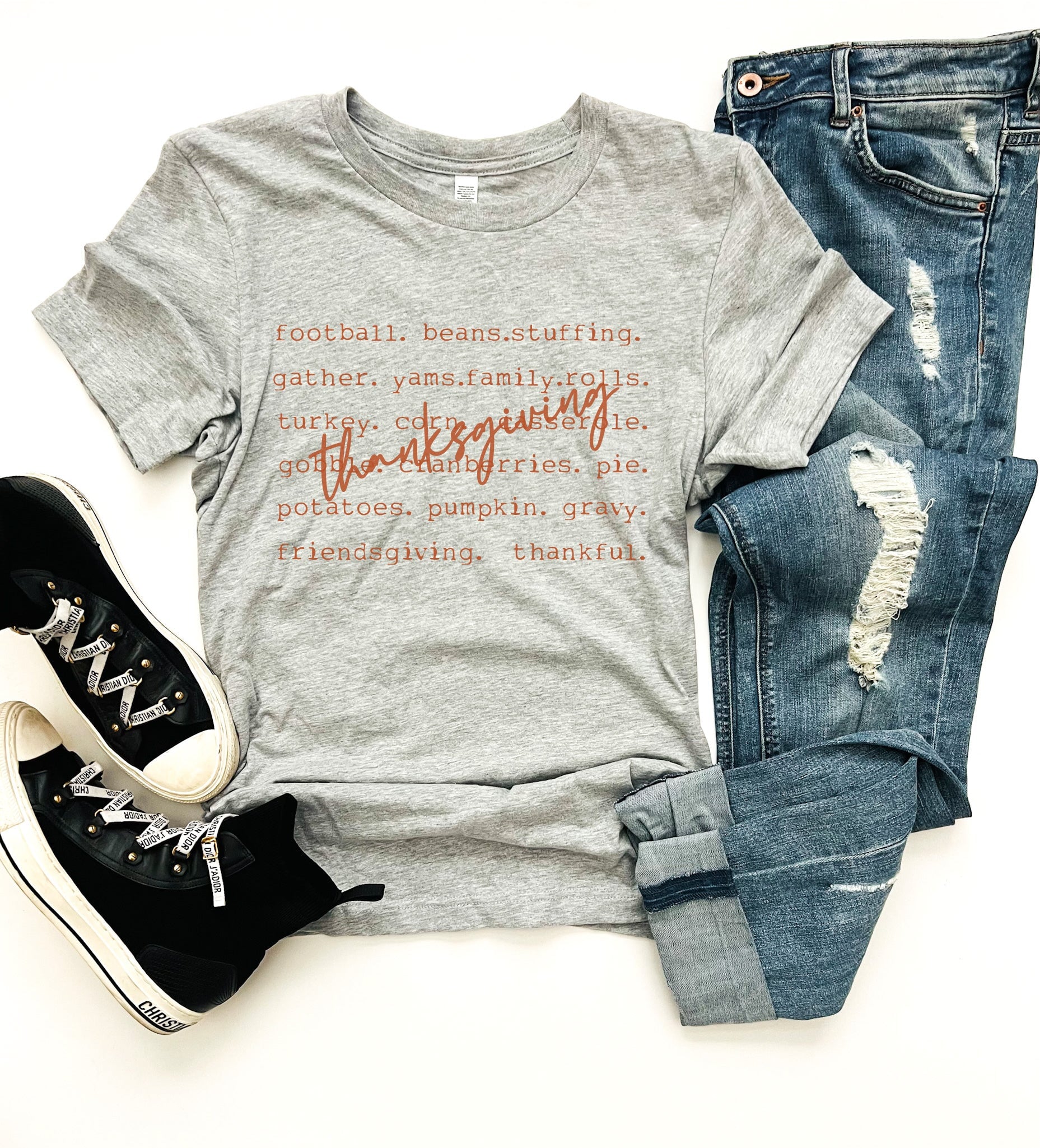 Thanksgiving words tee Thanksgiving collection Bella canvas 3001 