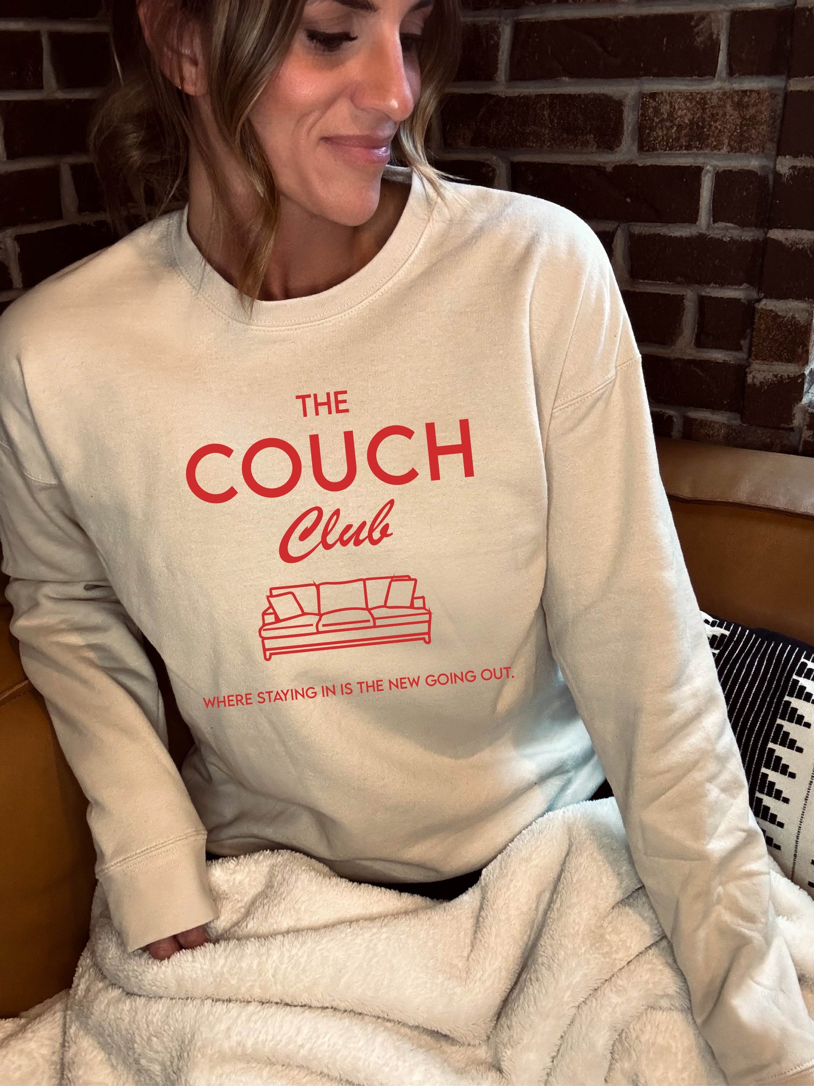The couch club fleece sweatshirt coffee Tultex fleece 340 