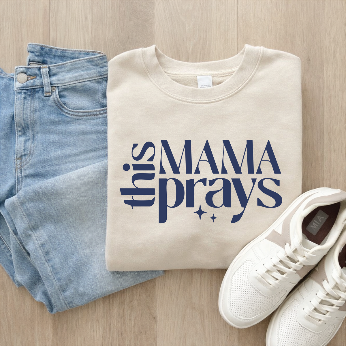 This Mama Prays Sweatshirt Graphic Design Sweatshirt Gildan 