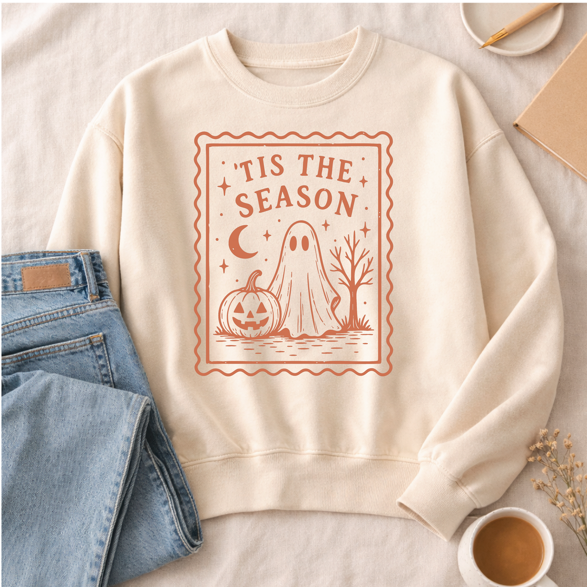 Tis' the Season Stamp Sweatshirt halloween Lane Seven 