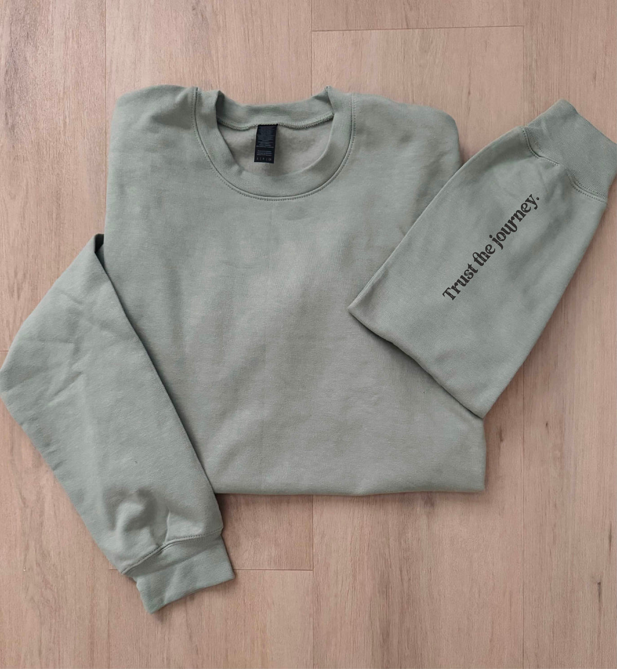 Trust the journey sleeve print sweatshirt affirmation Lane seven 