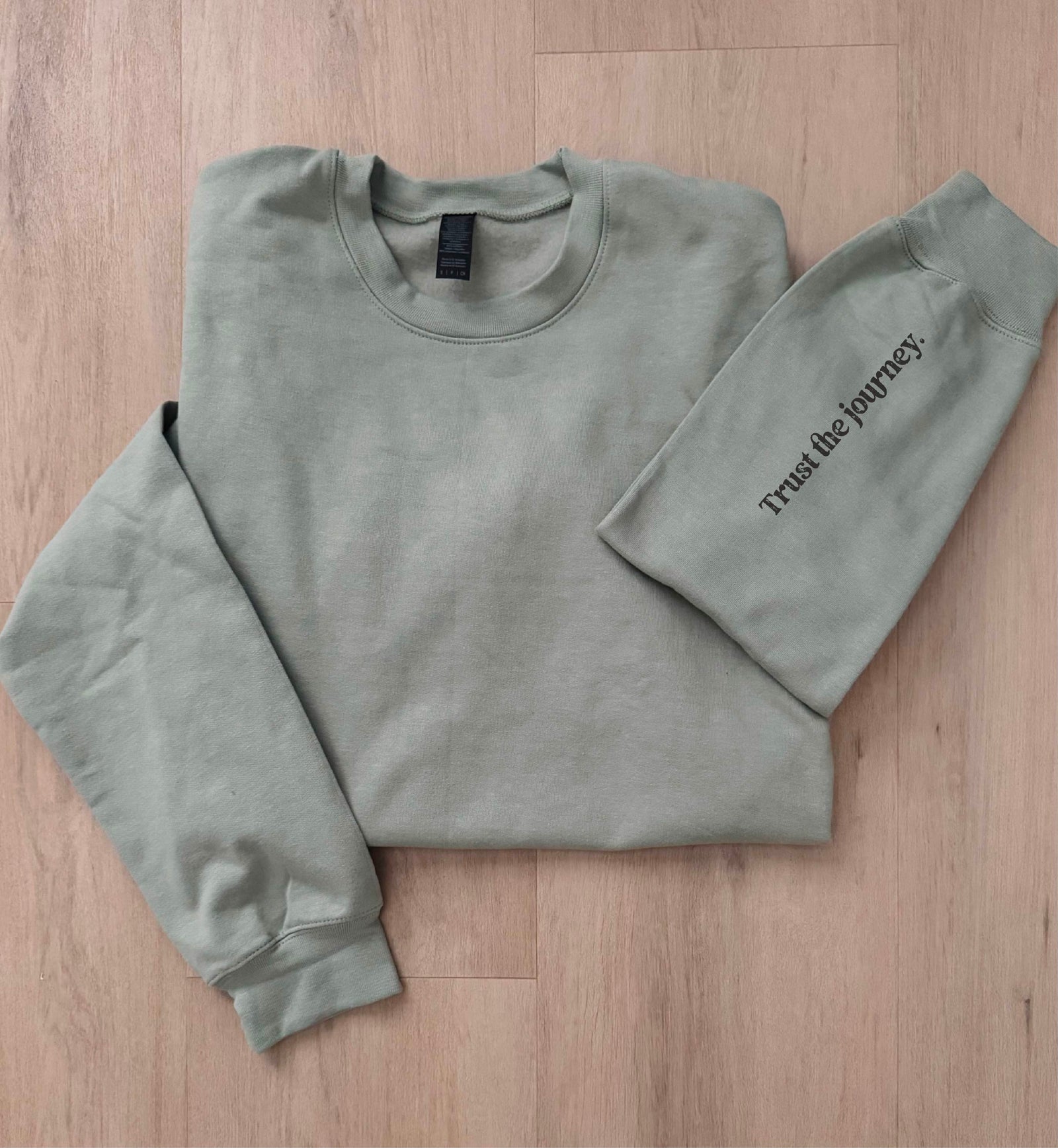 Trust the journey sleeve print sweatshirt affirmation Lane seven 