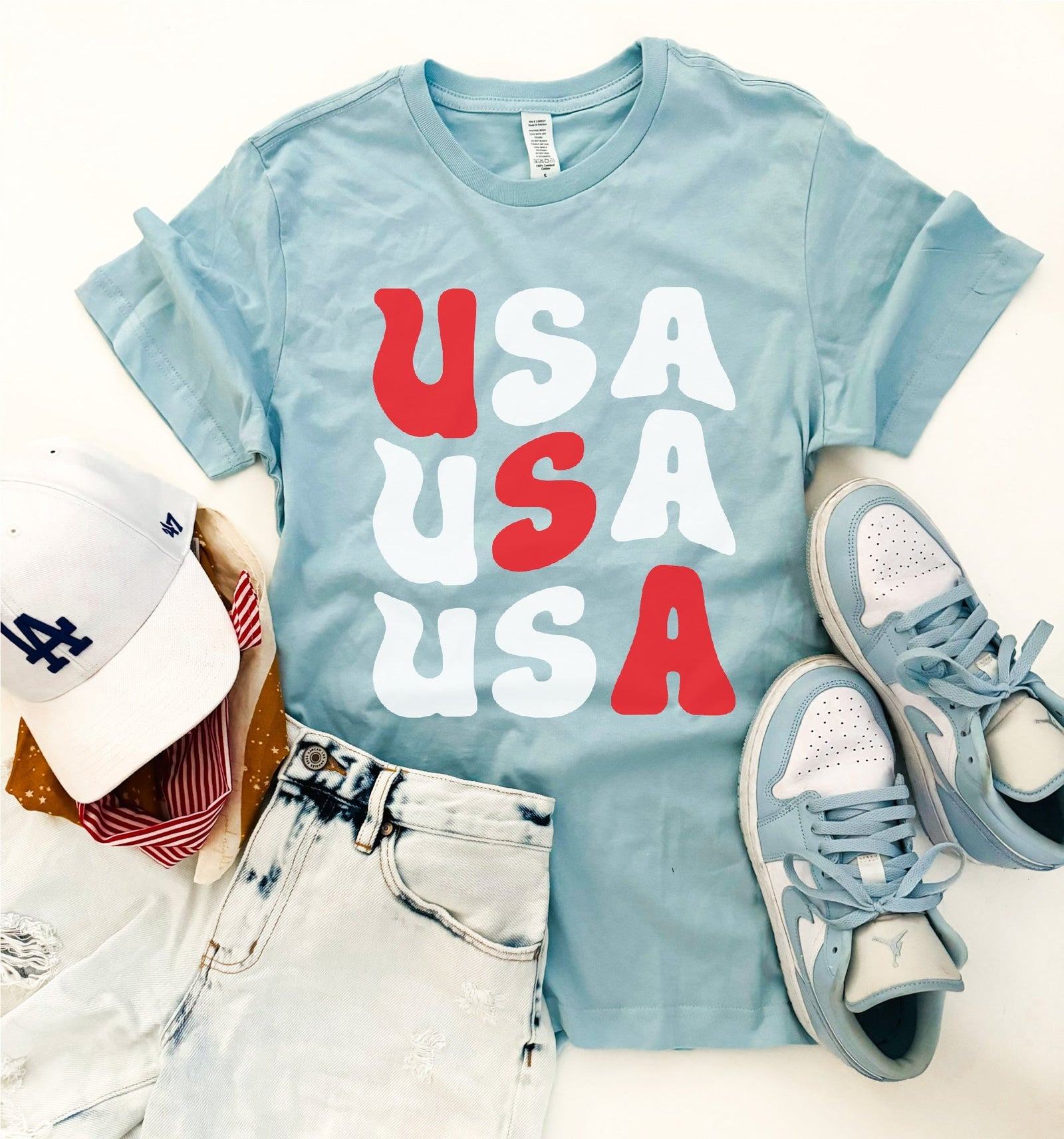 USA tee Short sleeve patriotic tee Bella Canvas 3001 