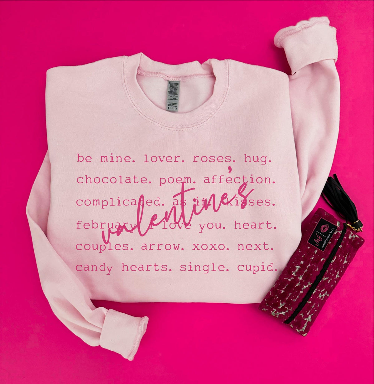 Valentine&#39;s words basic sweatshirt Holiday sweatshirt Gildan 18000 sweatshirt 