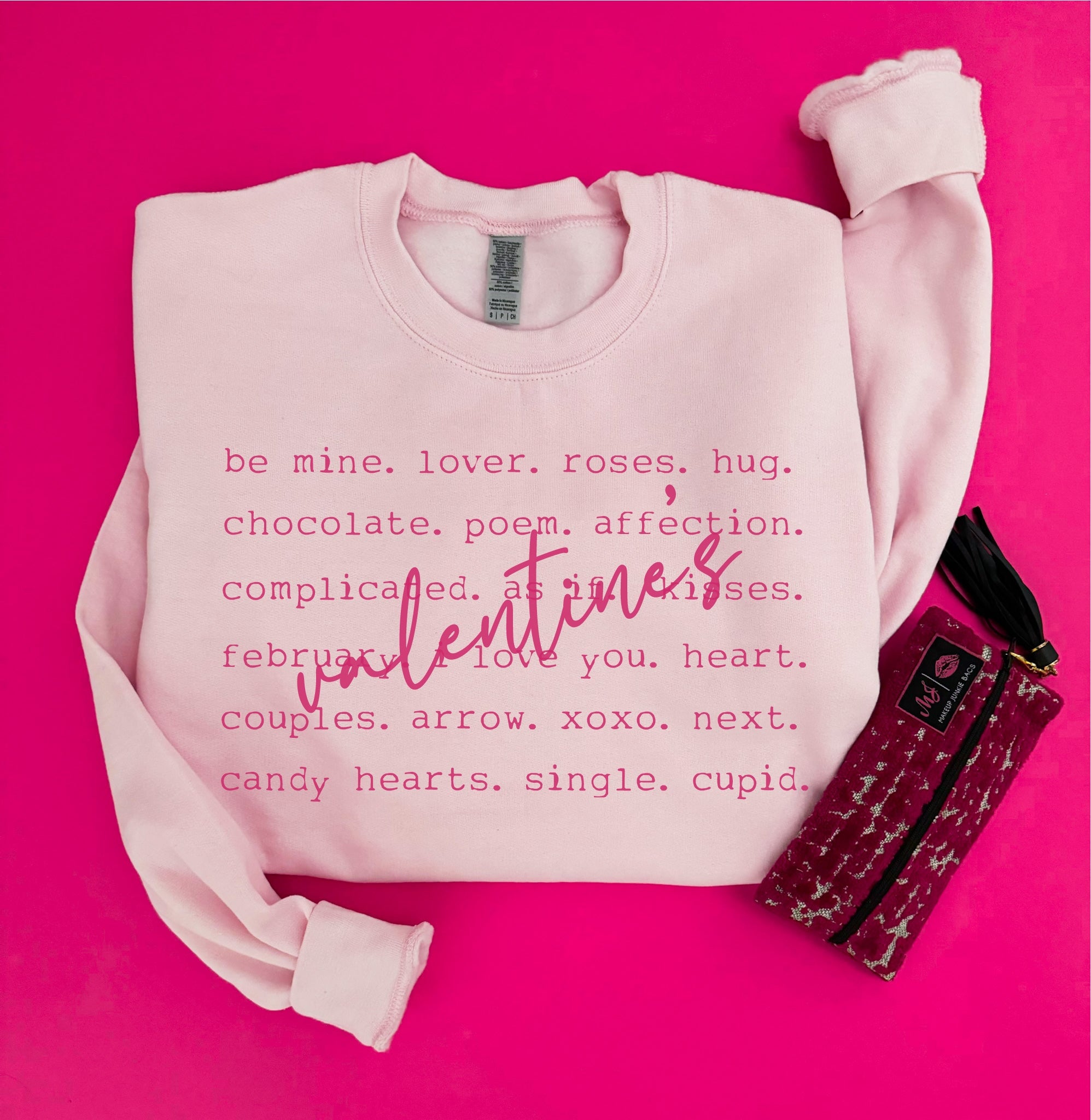 Valentine's words basic sweatshirt Holiday sweatshirt Gildan 18000 sweatshirt 