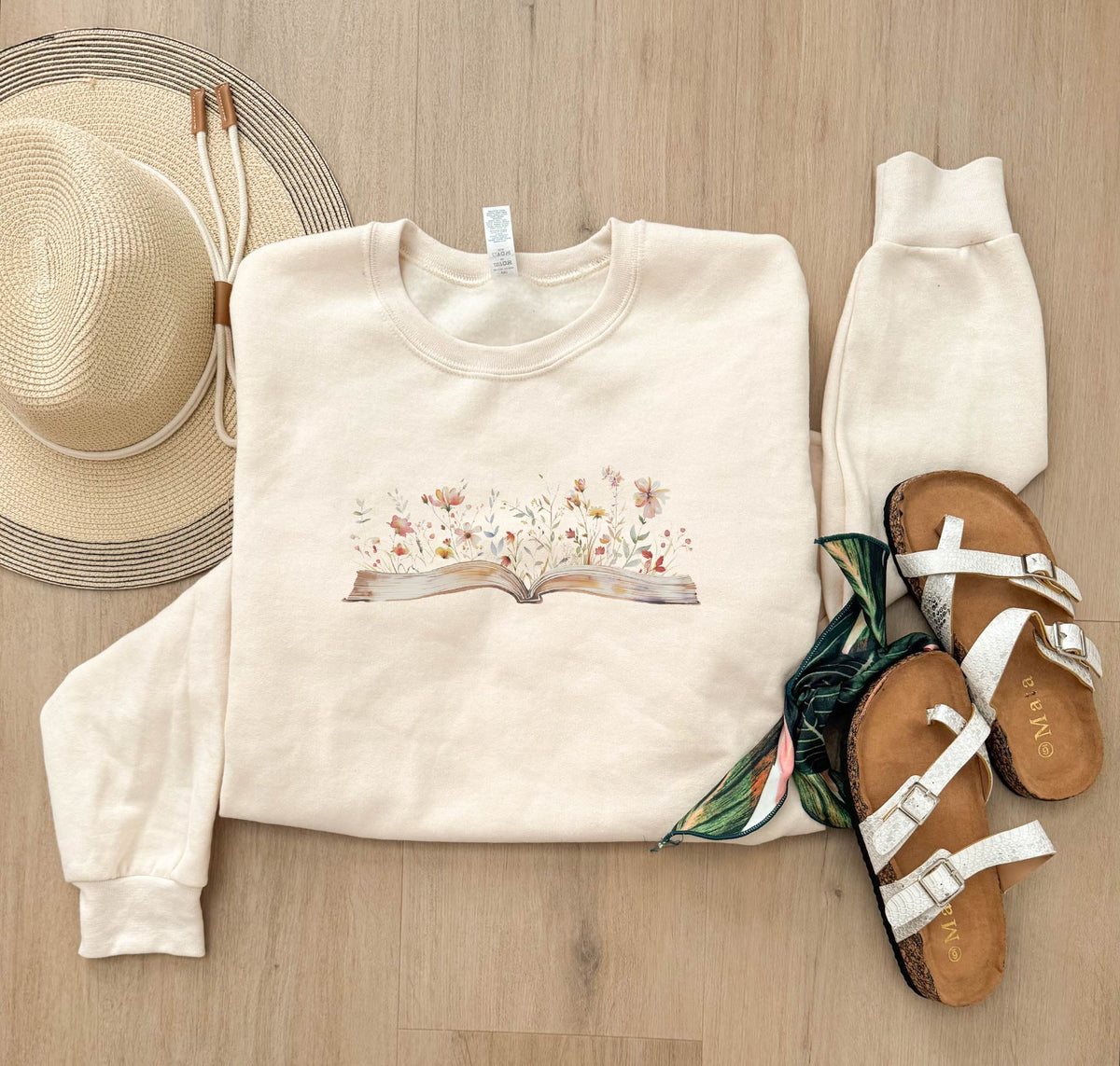 Watercolor floral book softstyle sweatshirt Book club Jerzees softstyle 