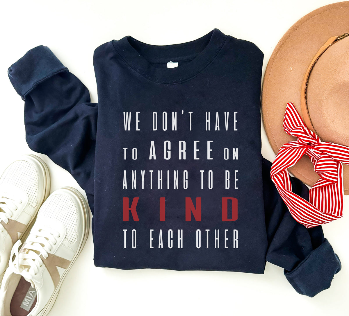 We don&#39;t have to agree fleece sweatshirt 4th of july collection Lane seven unisex sweatshirt oatmeal 