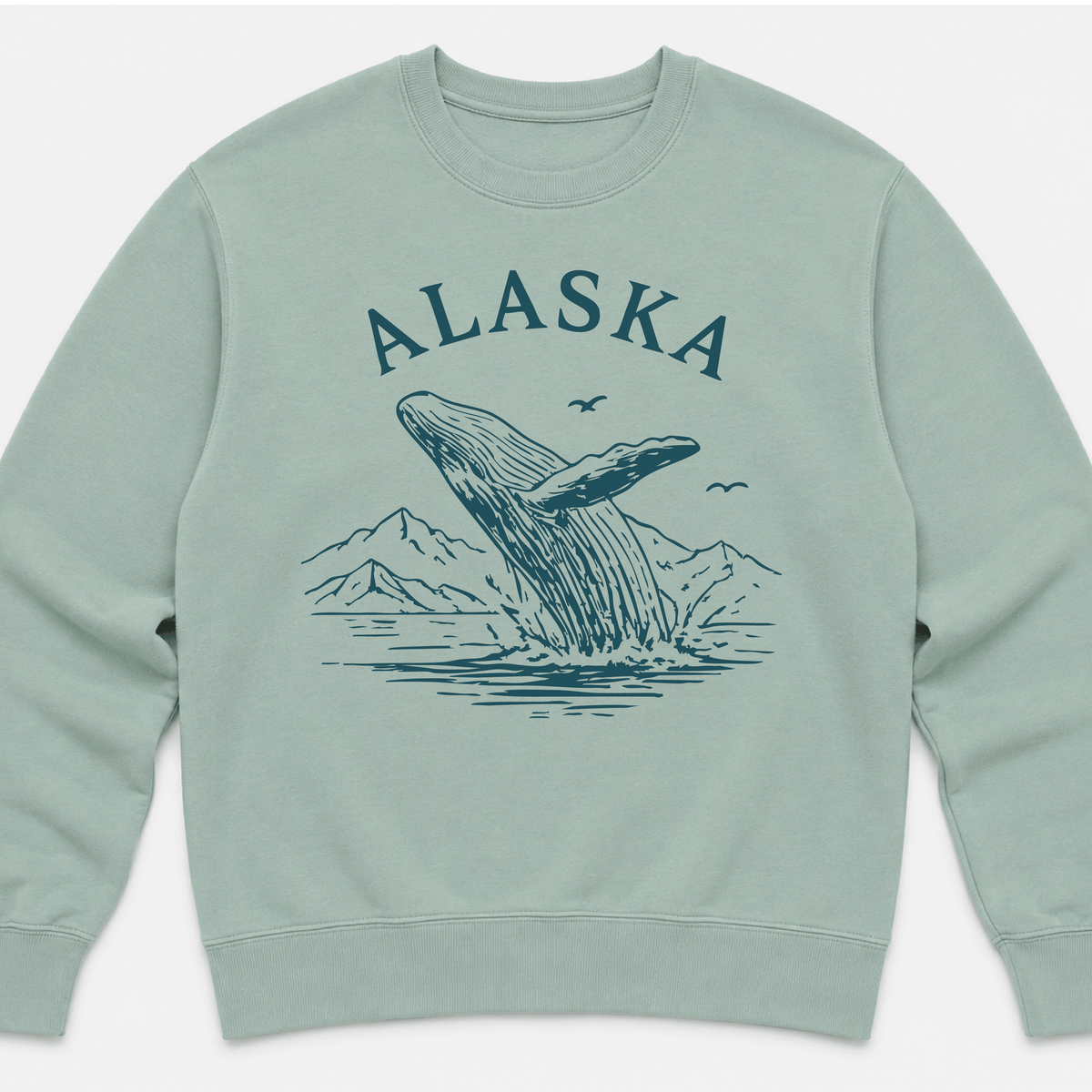 Whale Breaching Sweatshirt Graphic Design Sweatshirt Lane Seven XS 