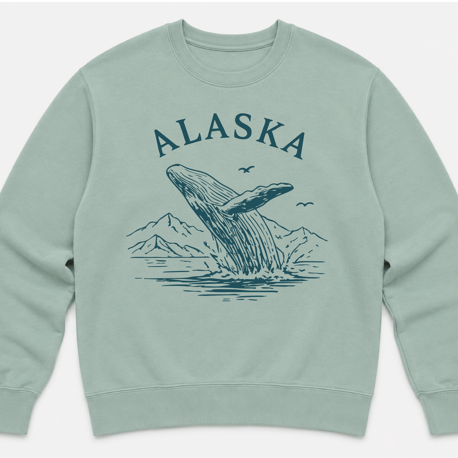 Whale Breaching Sweatshirt Graphic Design Sweatshirt Lane Seven XS 