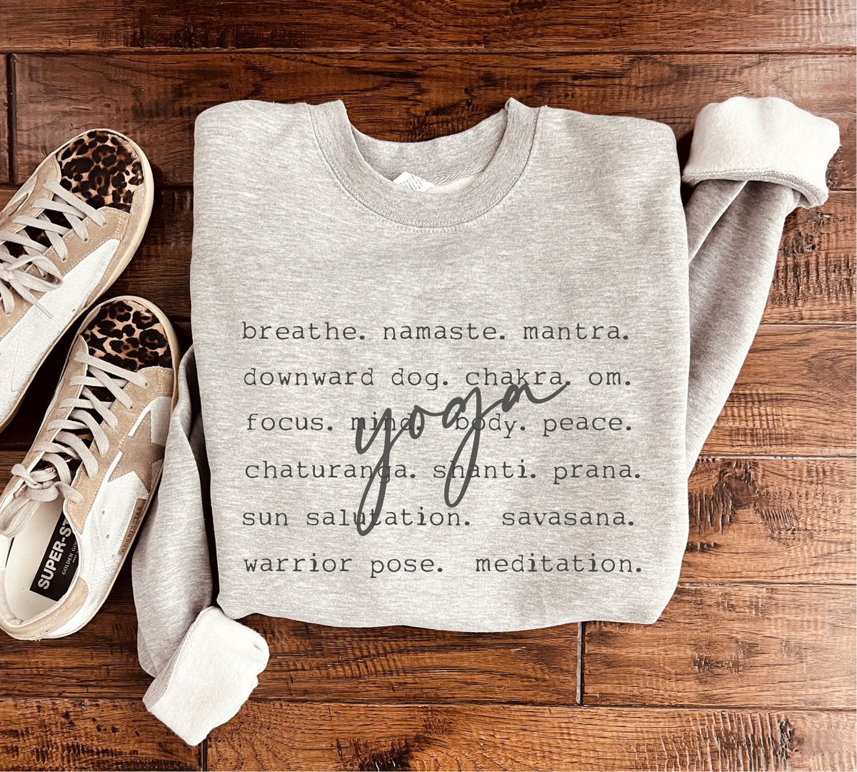 Yoga words basic sweatshirt Sports collection Gildan 18000 sweatshirt 