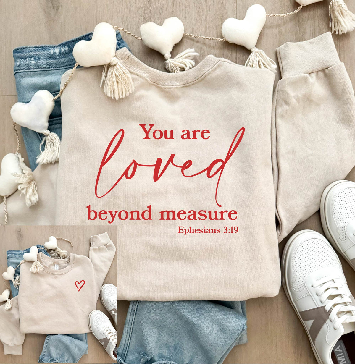 You are loved beyond measure back print basic sweatshirt Valentines Gildan 18000 sweatshirt 