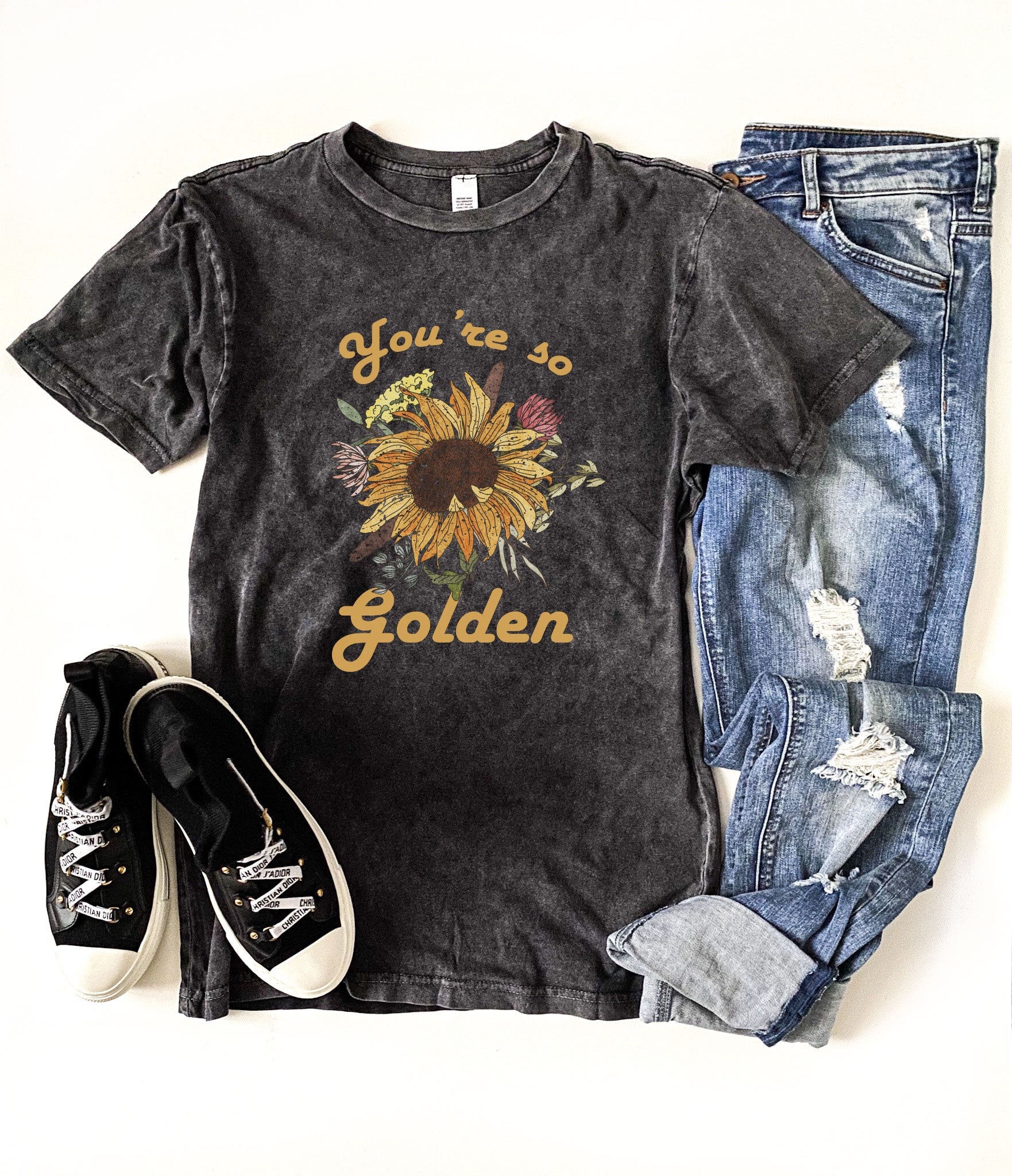 You're so Golden vintage wash tee Fall tee Lane Seven Vintage Zinc 