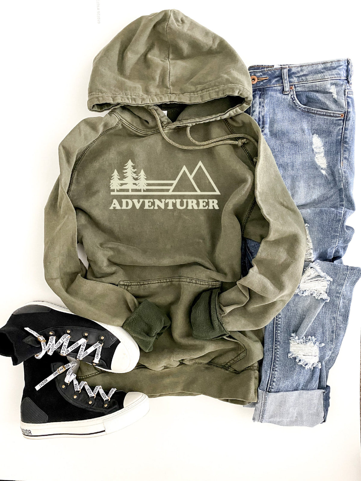 Adventurer vintage wash hoodie Edgy hoodie Lane Seven vintage hoodie Vintage olive XS 