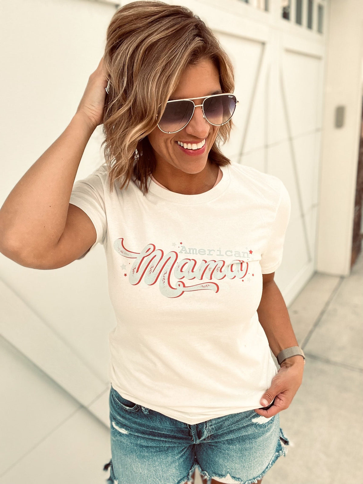 American mama tee Short sleeve patriotic tee Bella Canvas 3001 