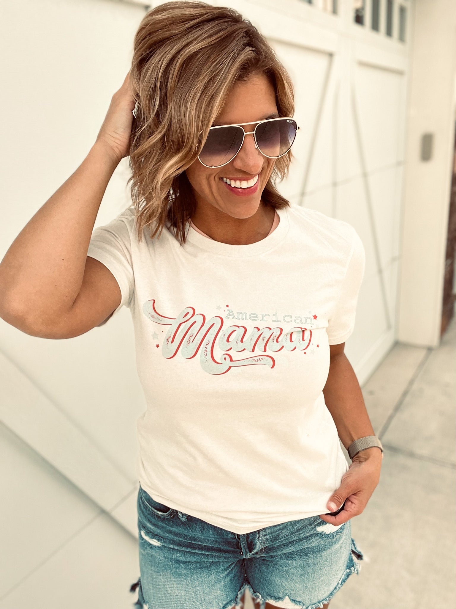 American mama tee Short sleeve patriotic tee Bella Canvas 3001 