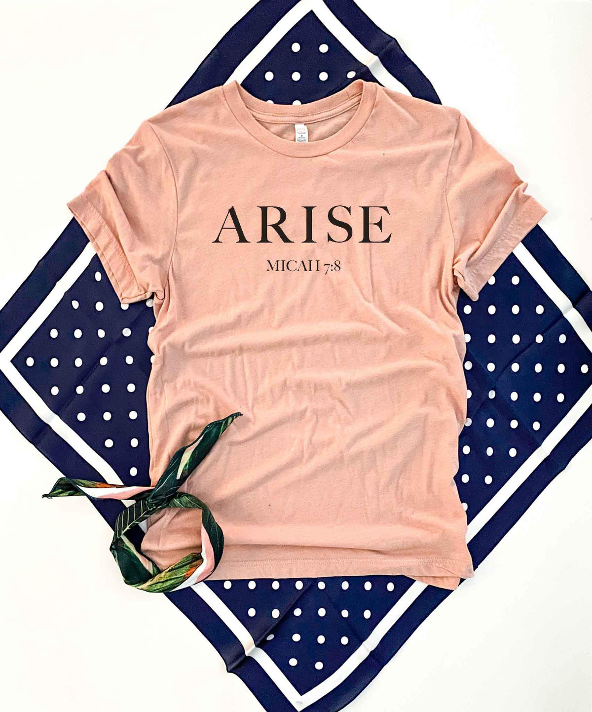 Arise tee Inspirational tee Bella Canvas 3001 XS Heather peach 