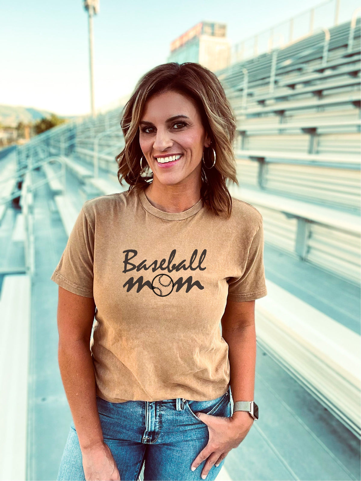 Baseball mom unisex vintage wash tee Short sleeve football tee Lane seven vintage wash tee 