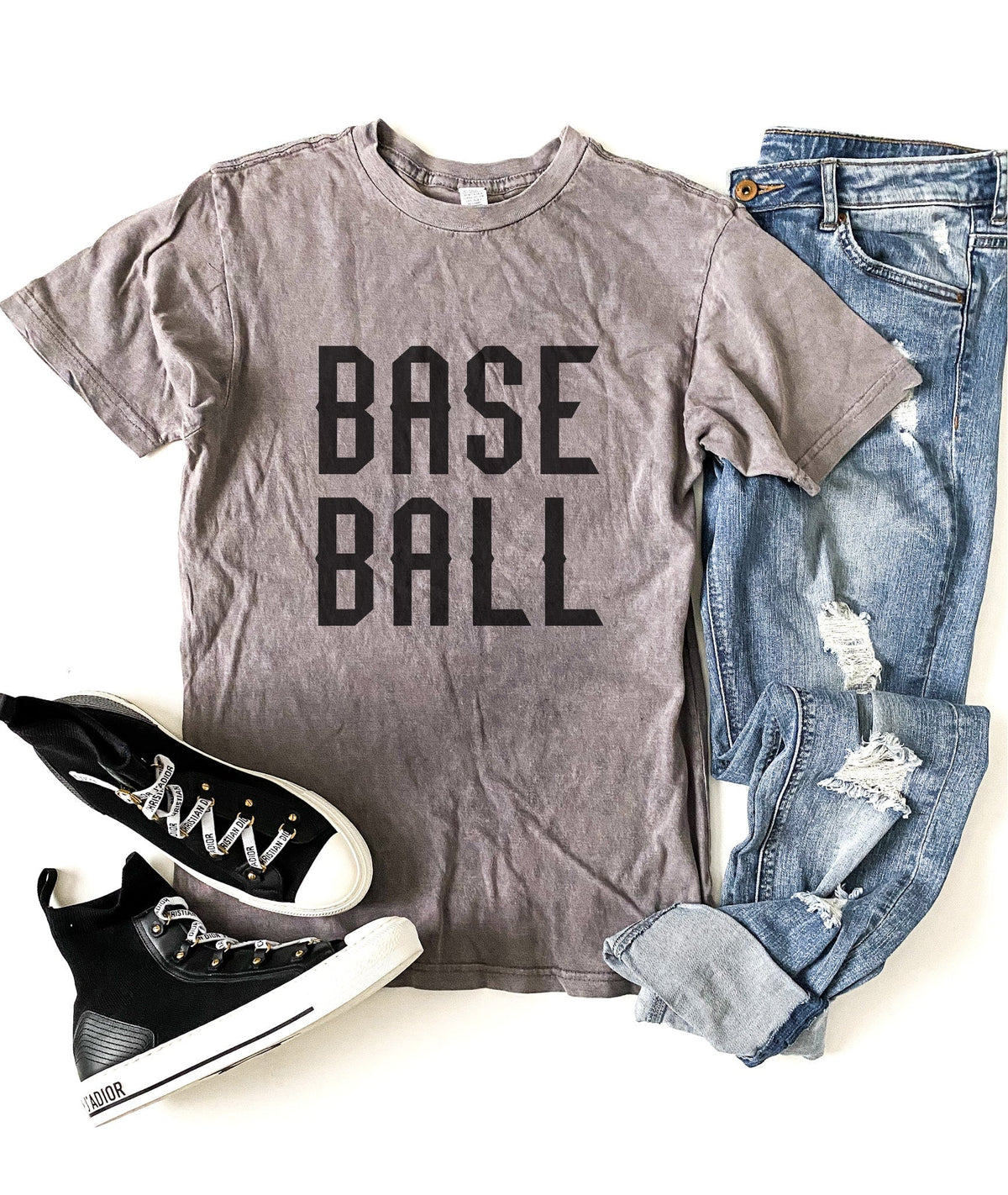 Baseball unisex vintage wash tee Short sleeve football tee Lane seven vintage wash tee 