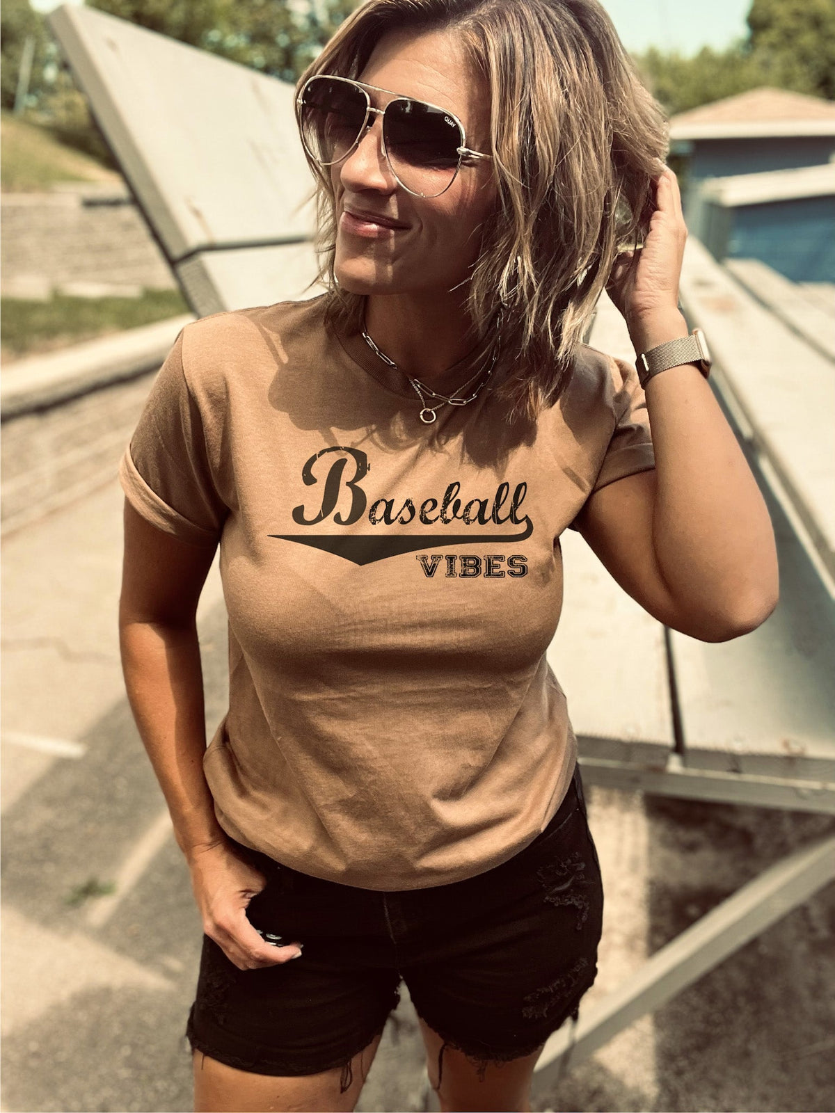 Baseball vibes tee Short sleeve football tee Lane seven tee 