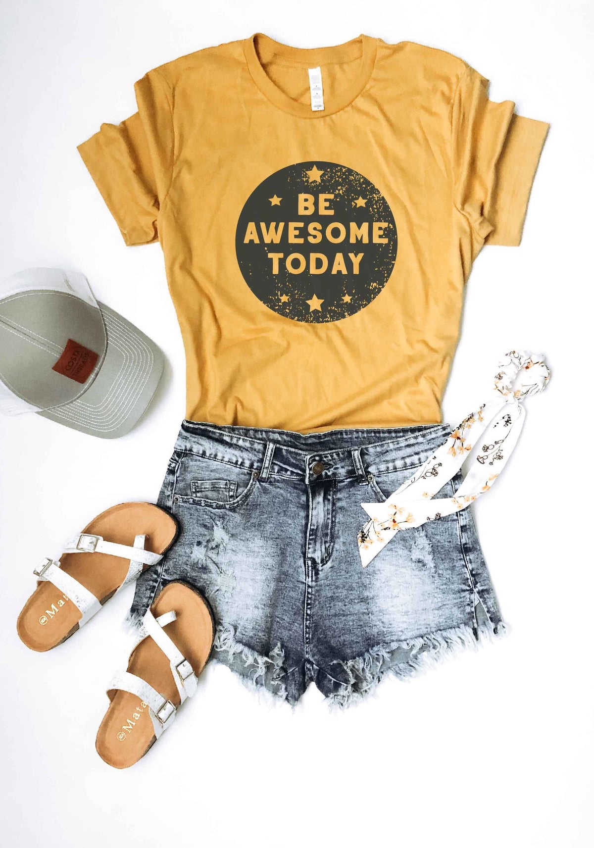 Be awesome today tee Short sleeve inspirational tee Bella and next level 