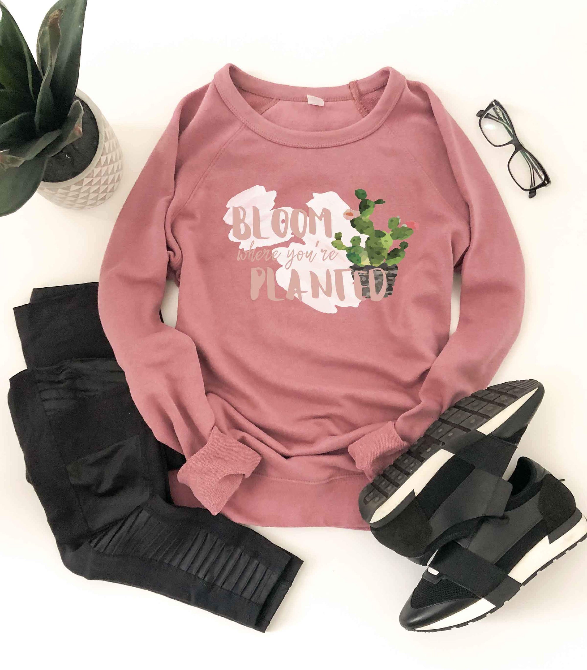 Bloom where you are planted french terry raglan Inspirational French Terry raglan Cotton heritage and lane seven French Terry raglan 