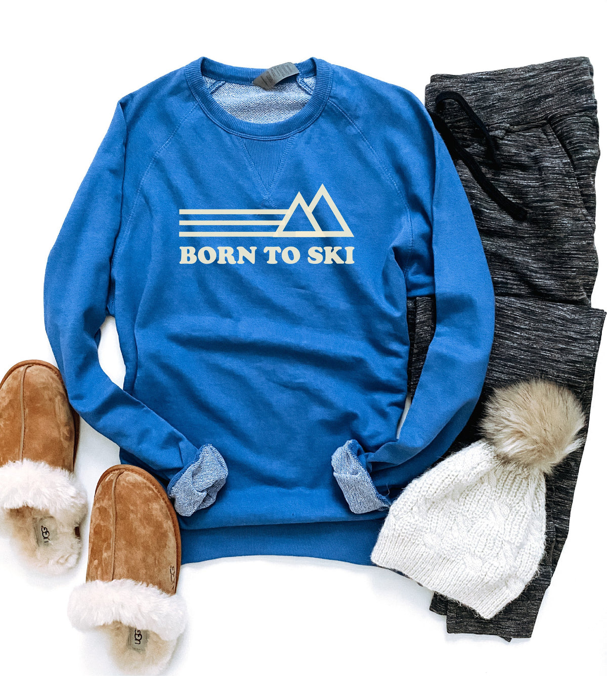 Born to ski french terry raglan Miscellaneous sweatshirt Cotton heritage French Terry raglan 