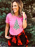 Checkered Christmas tree tee Short sleeve holiday tee Bella Canvas 3001 charity pink 