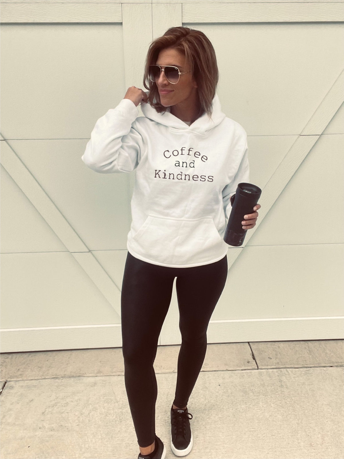 Coffee and kindness fleece hoodie Holiday French Terry raglan Lane seven premium fleece hoodie 