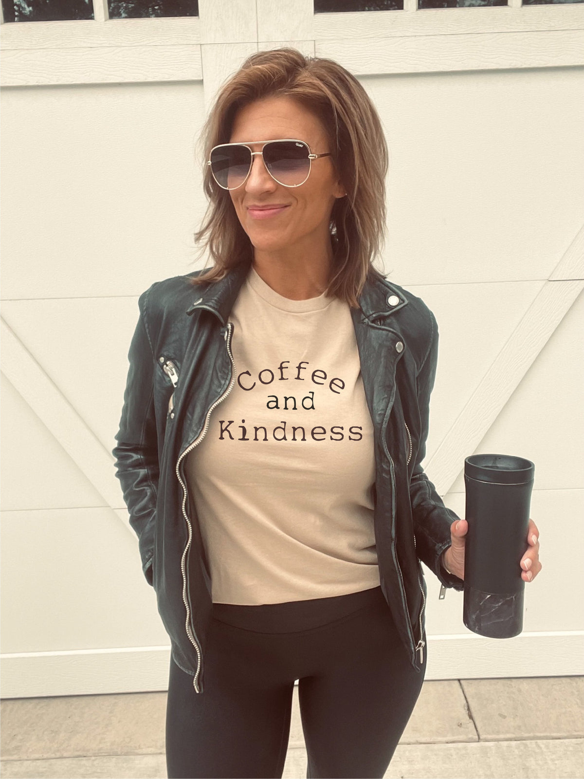 Coffee and kindness tee Short sleeve miscellaneous tee Lane seven premium tee mushroom 
