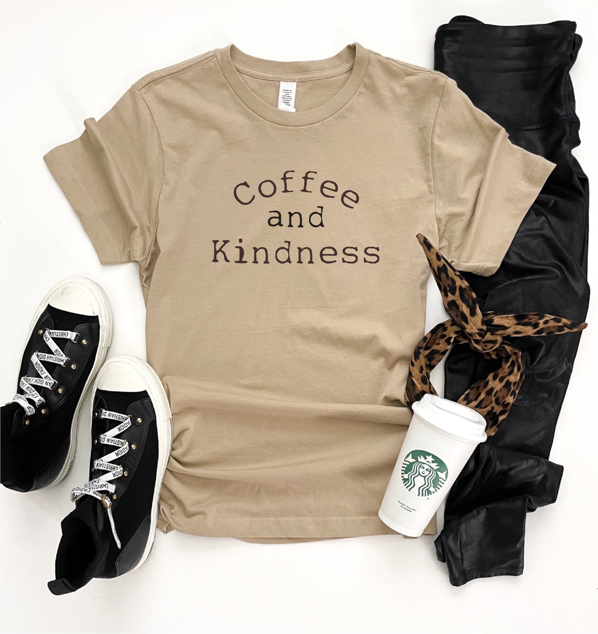 Coffee and kindness tee Short sleeve miscellaneous tee Lane seven premium tee mushroom 