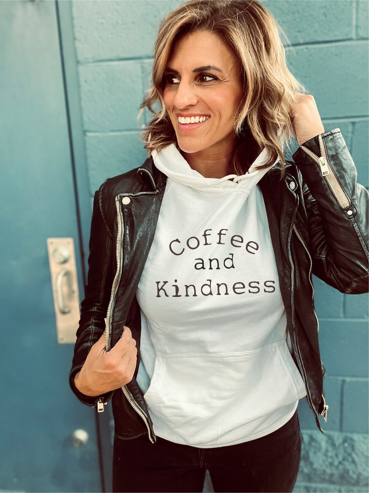 Coffee and kindness vintage wash hoodie Holiday French Terry raglan Lane seven vintage wash hoodie 