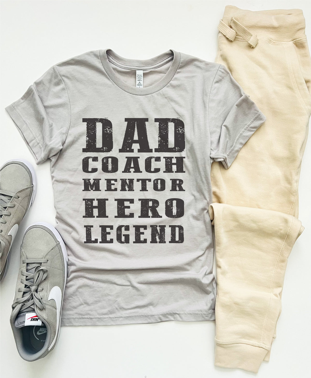 Dad coach mentor hero tee Bella canvas 3001 cool grey 