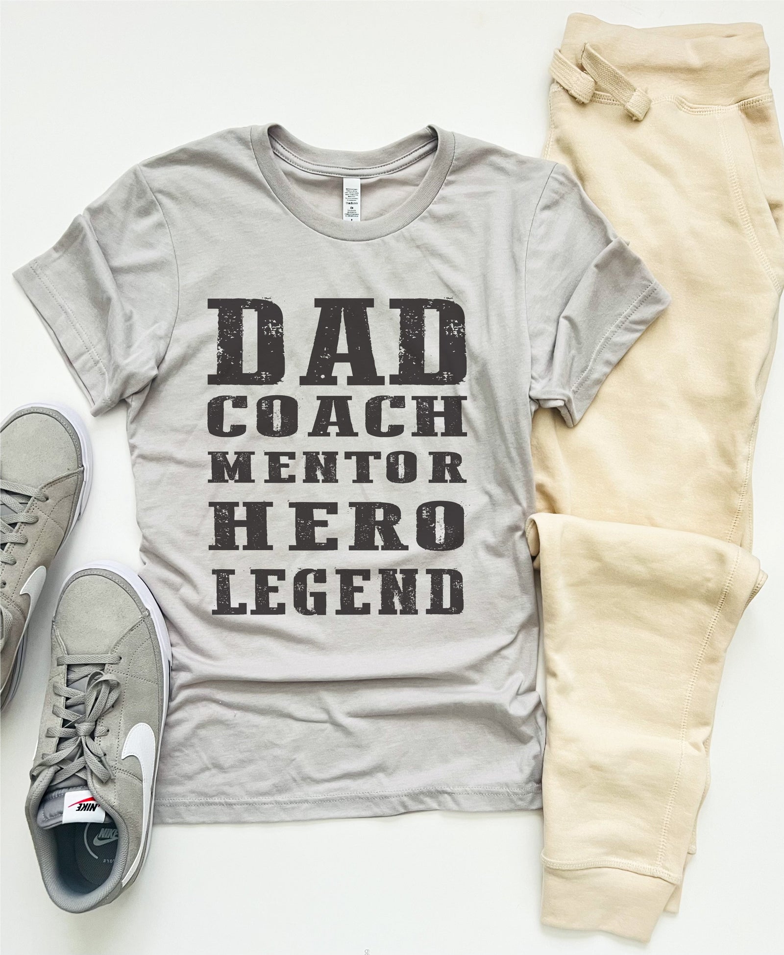 Dad coach mentor hero tee Bella canvas 3001 cool grey 