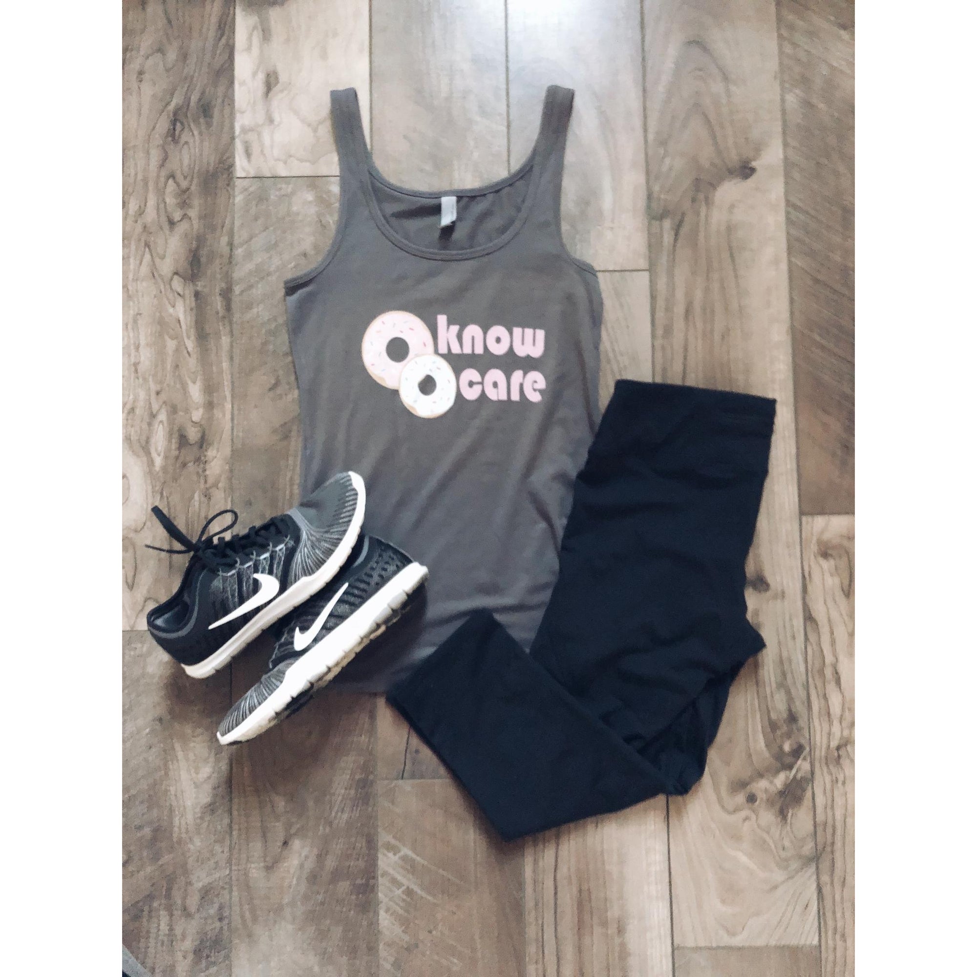Donut know donut care women’s fitted tank Fitness tank Costa Threads 