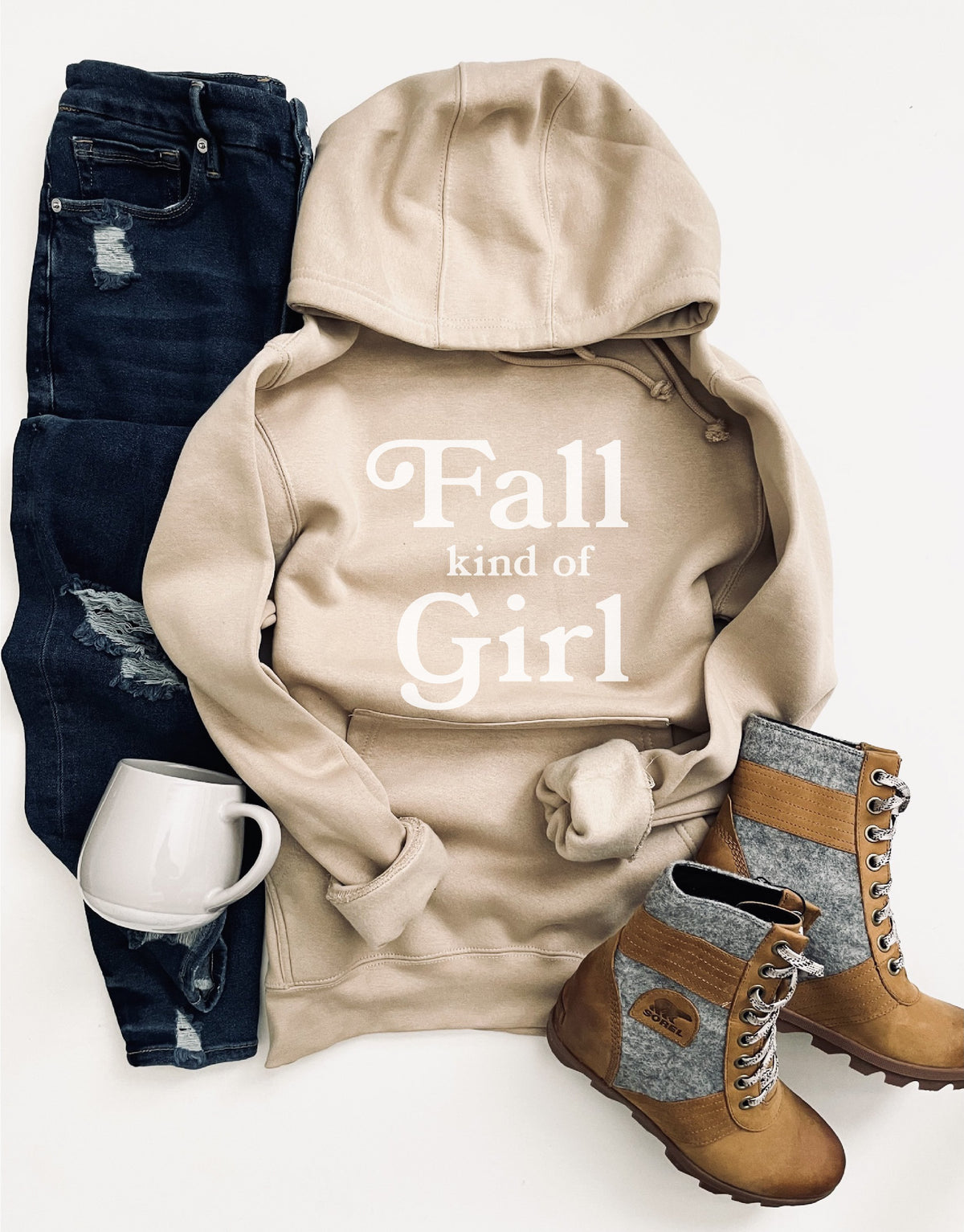Fall kind of girl fleece hoodie Costa Threads 