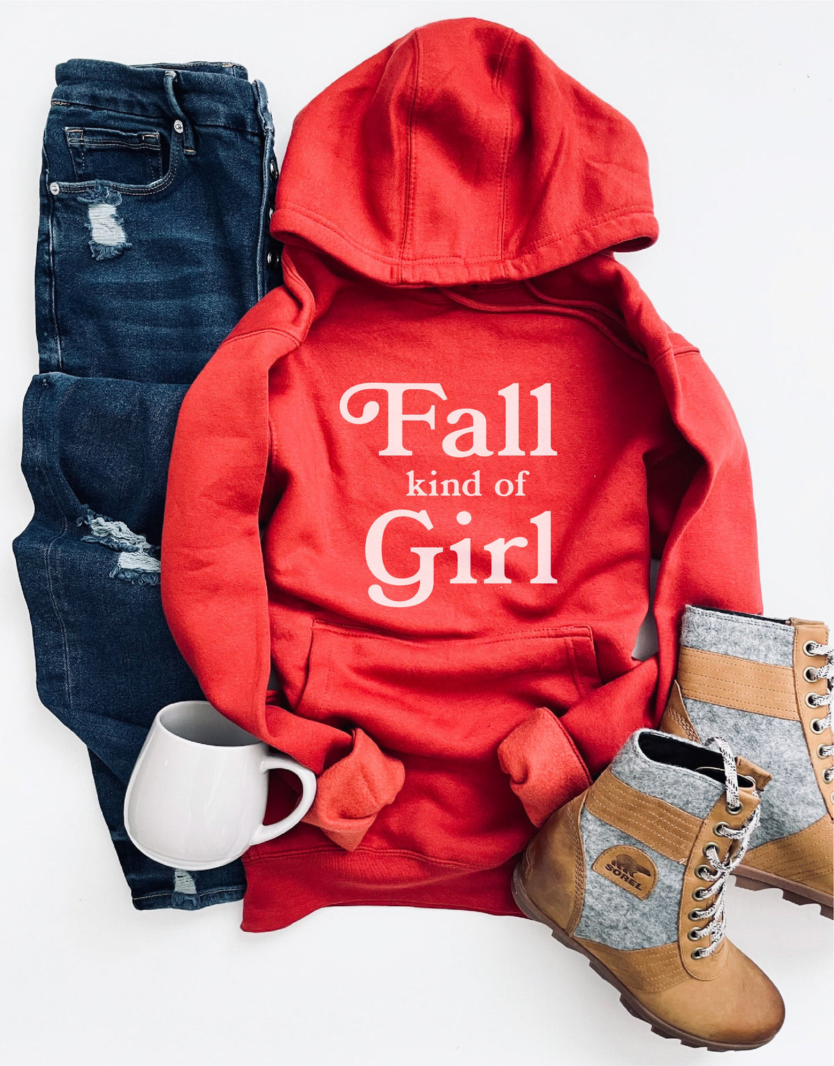 Fall kind of girl fleece hoodie Costa Threads XS Paprika 