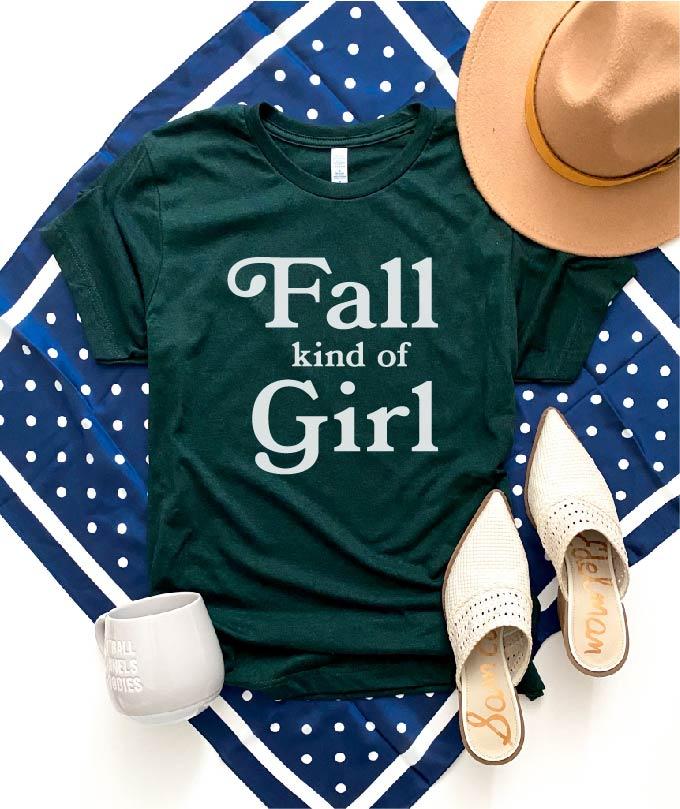 Fall kind of girl tee Short sleeve fall tee Bella Canvas 3001 