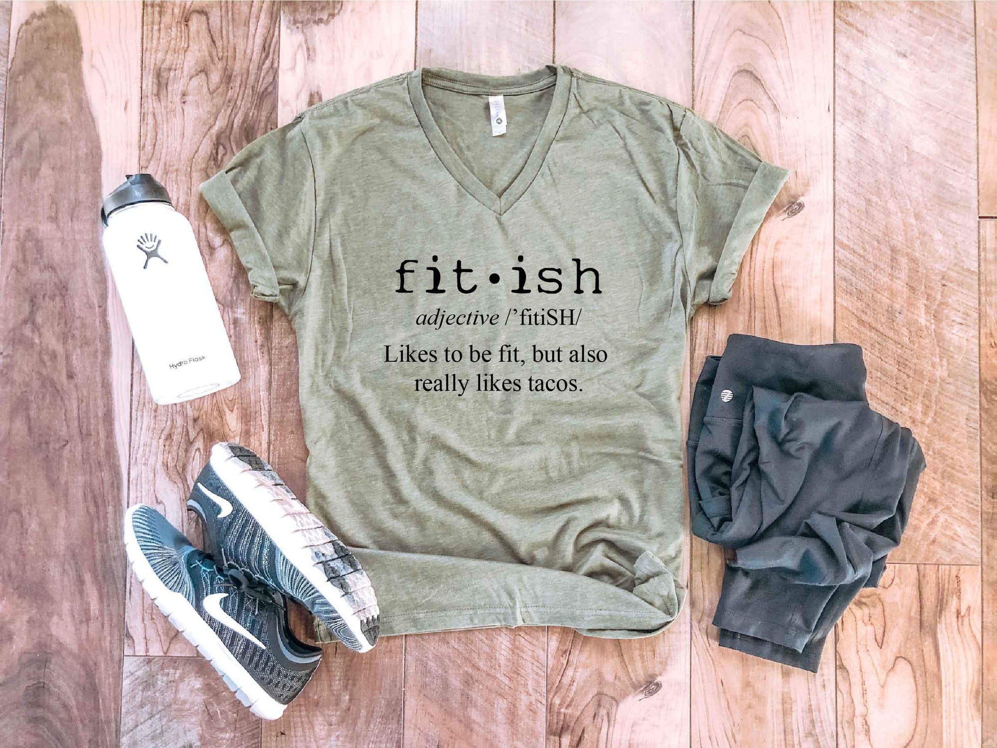 Fit-ish tee Fitness tee Next Level 6240 military green 
