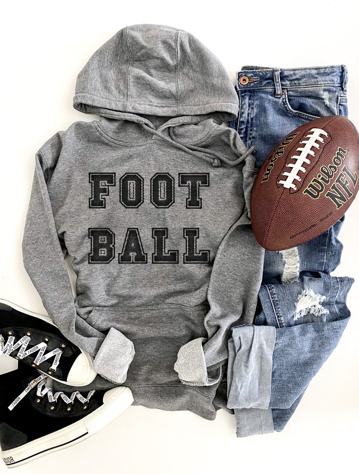 Football unisex french terry hoodie Football hoodie Lane Seven vintage hoodie XS Heather grey 