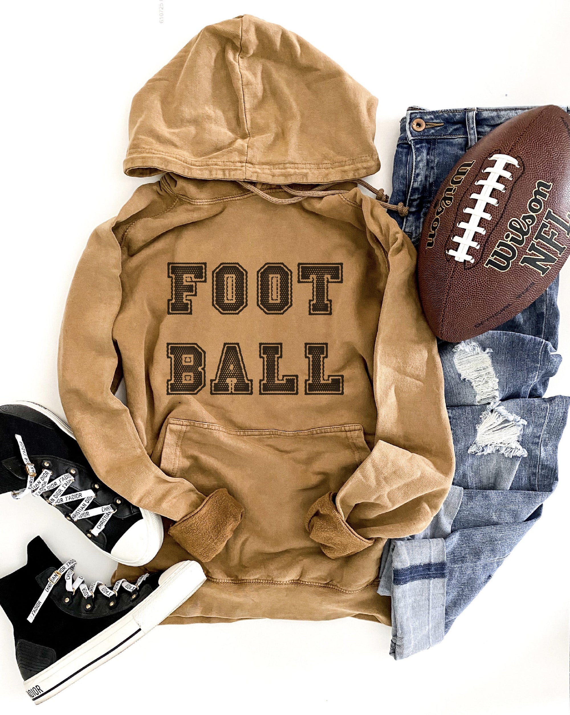 Football unisex vintage wash hoodie Football hoodie Lane Seven vintage hoodie 
