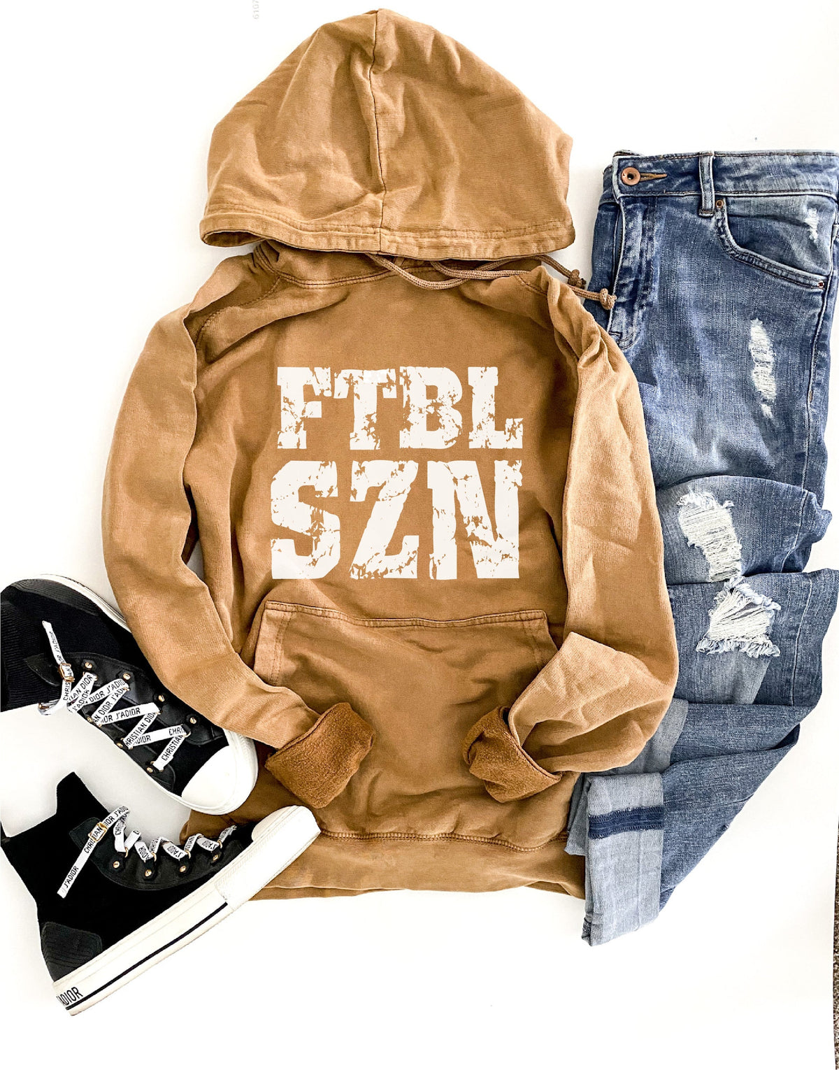 Ftbl Szn vintage wash hoodie Football hoodie Lane Seven vintage hoodie 