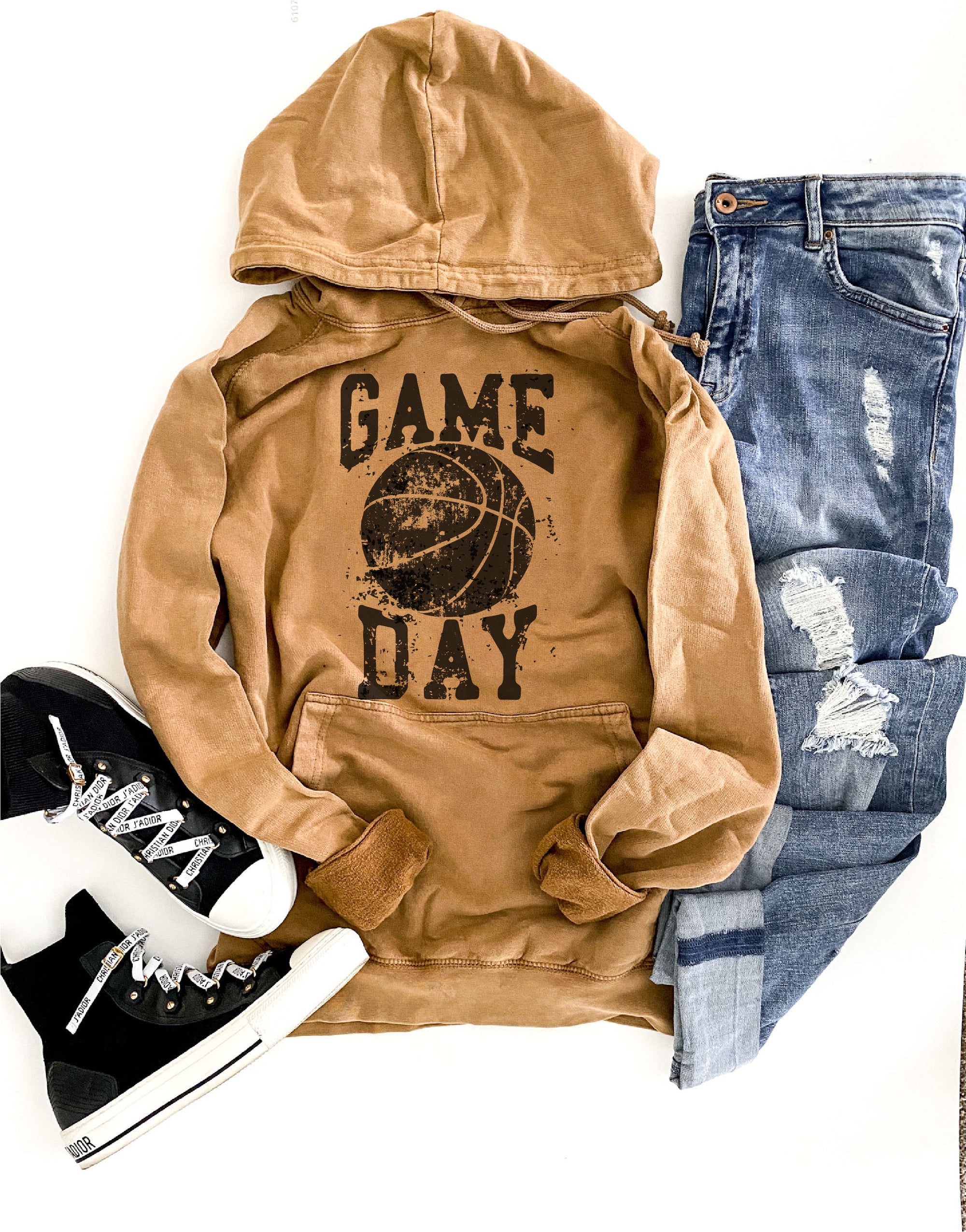 Gameday grunge basketball vintage wash hoodie Football hoodie Lane Seven vintage hoodie 