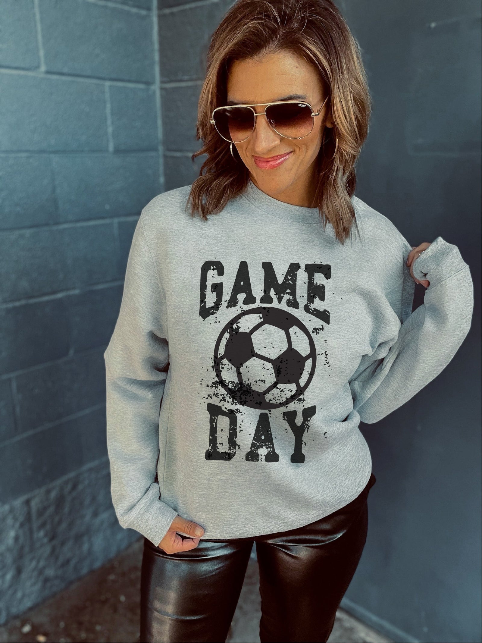 Gameday grunge soccer basic sweatshirt Soccer sweatshirt Gildan 18000 sweatshirt 