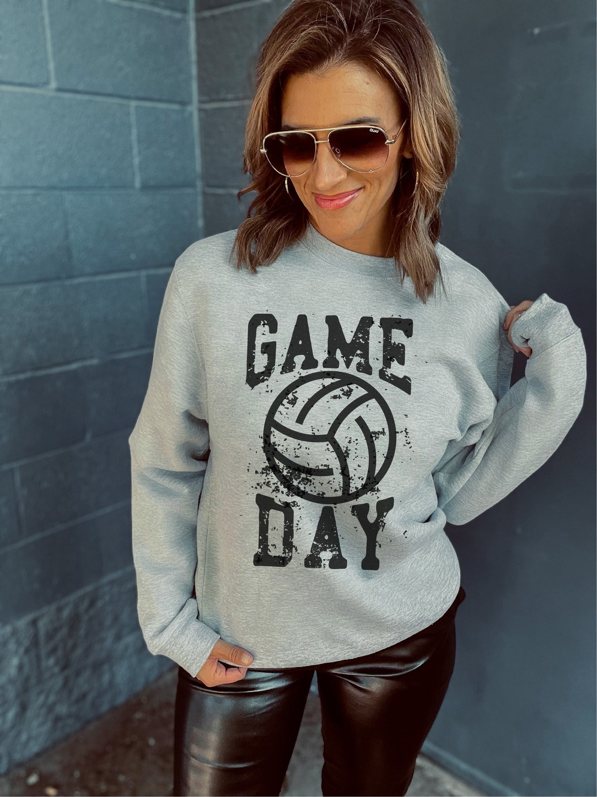 Gameday grunge volleyball basic sweatshirt Basketball sweatshirt Gildan 18000 sweatshirt 