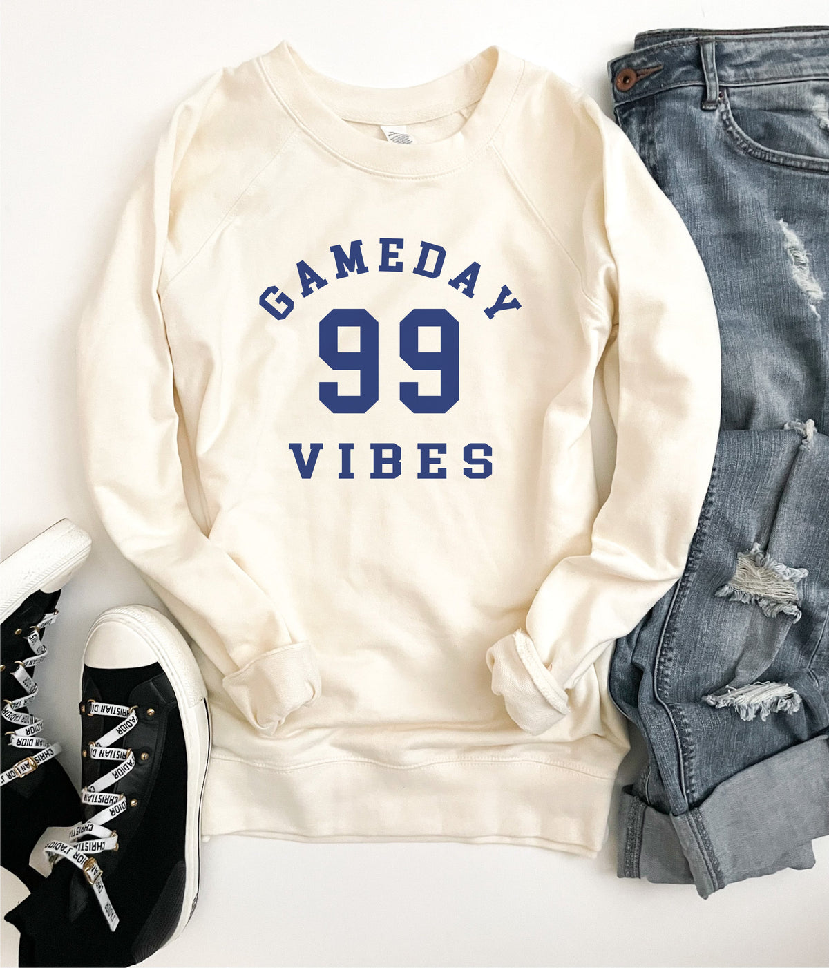 Gameday vibes french terry raglan Football french Terry Lane seven French Terry raglan charcoal 