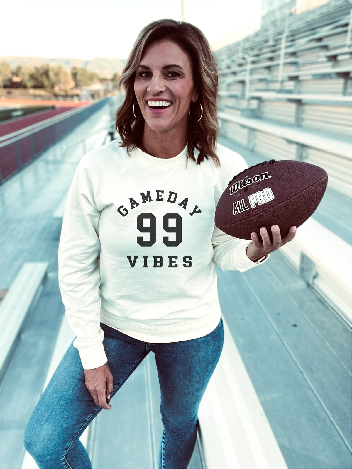 Gameday vibes french terry raglan Football french Terry Lane seven French Terry raglan charcoal 